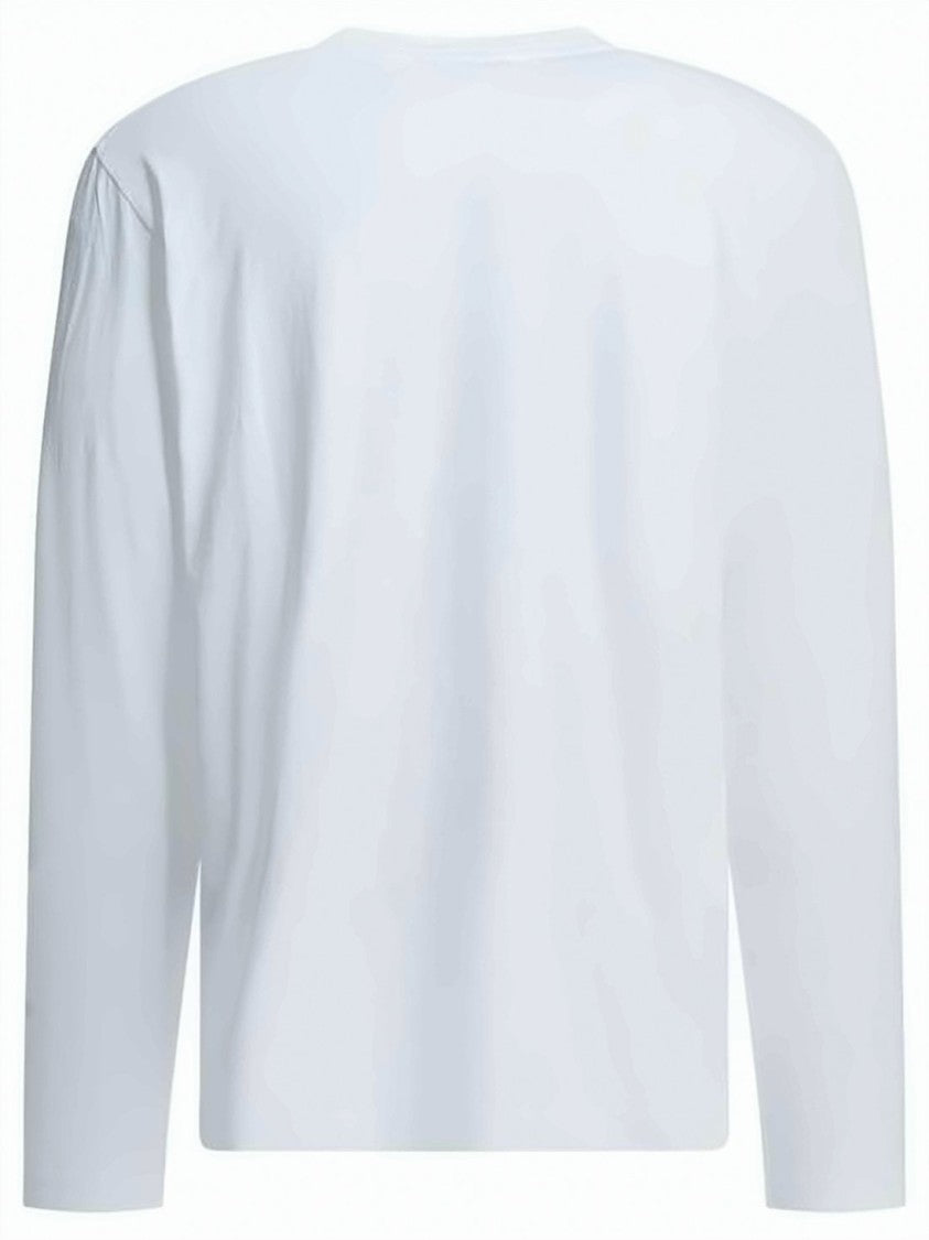 Acne Studios Rectangular Patch Long-Sleeve Shirt With Crew Neckline