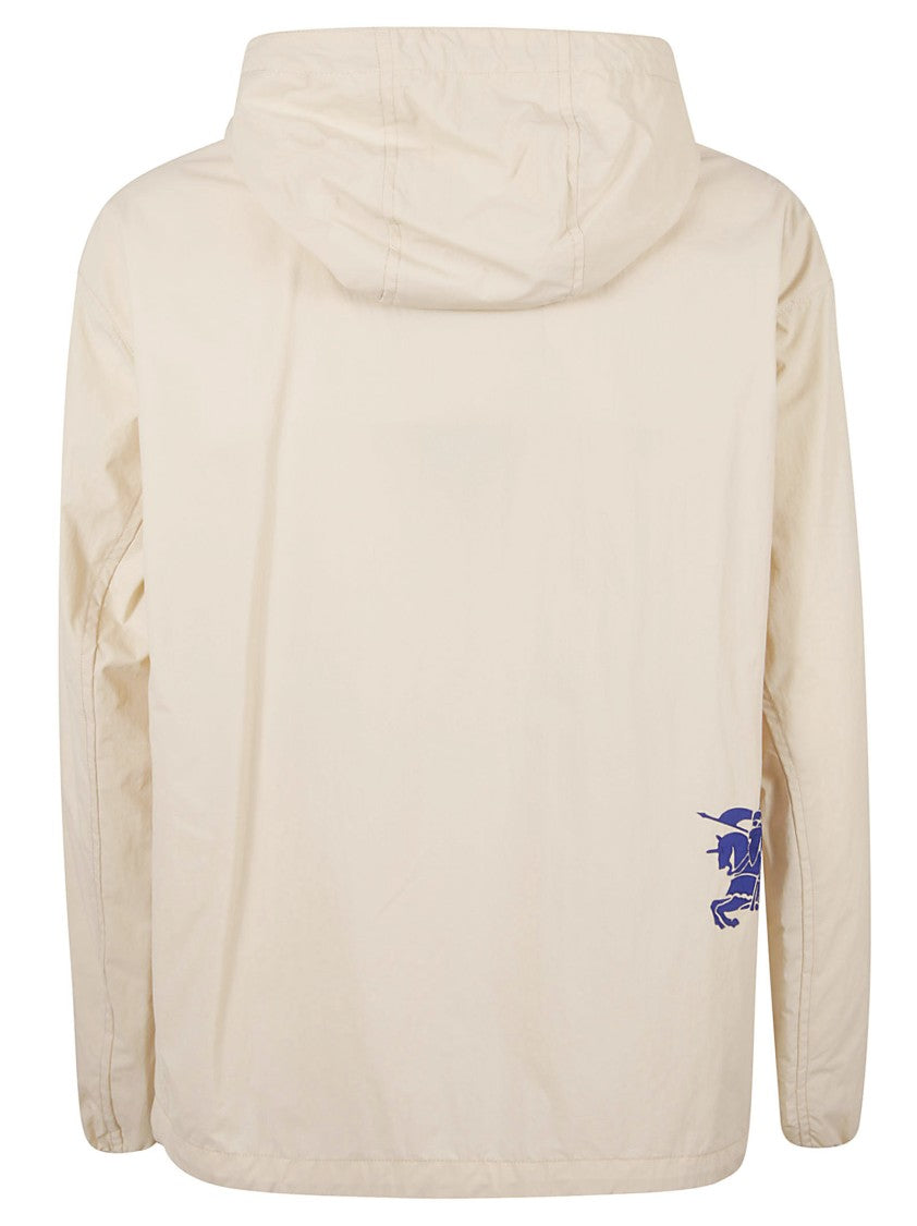 Burberry Hooded Lightweight Coat With Distinctive Logo