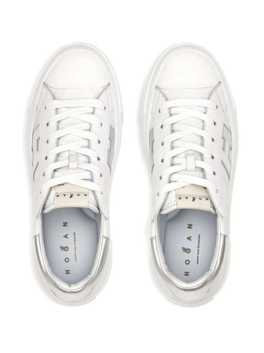 Hogan White Silk And Nylon Star Sneakers