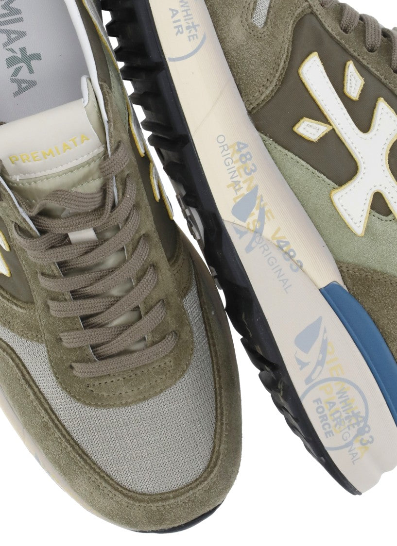 Premiata Mick 8086 Suede-Blend Sneakers