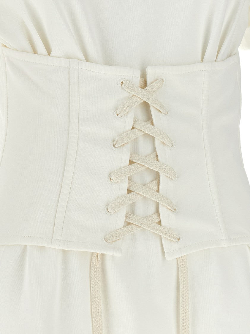 Mcqueen Corset-Style Cotton Jersey T-Shirt With Versatile Lacing