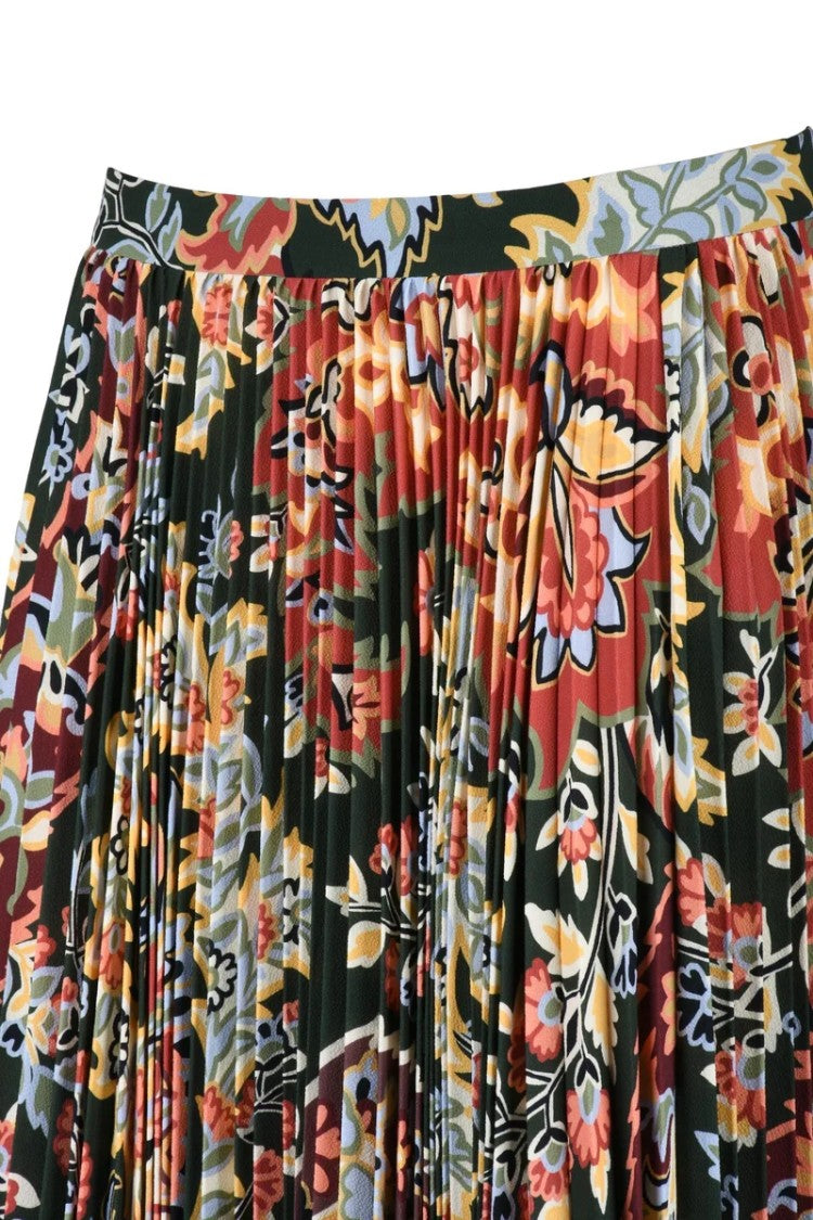 Etro Long Pleated Skirt - Multicolor