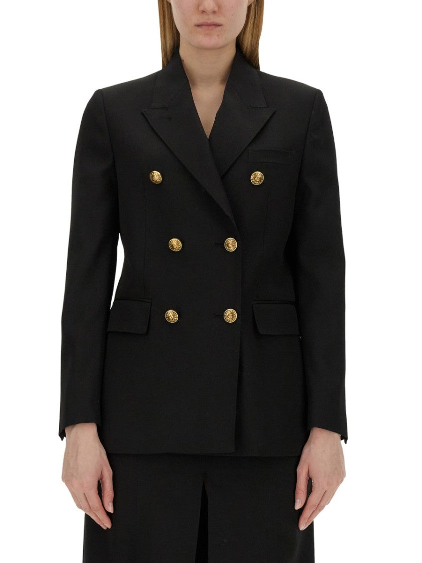 Golden Goose Black Tailored Double-Breasted Virgin Wool Blazer