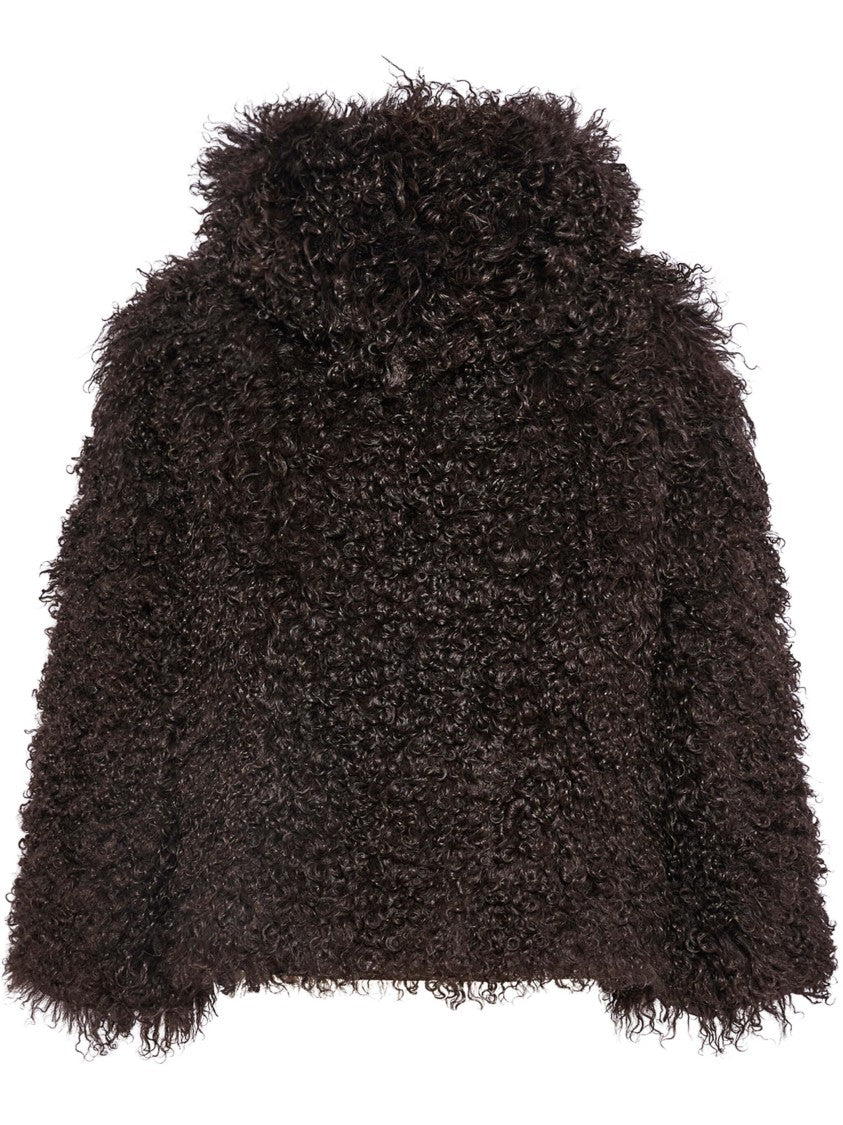 Yves Salomon Doudoune 65Cm Reversible Plush Coat