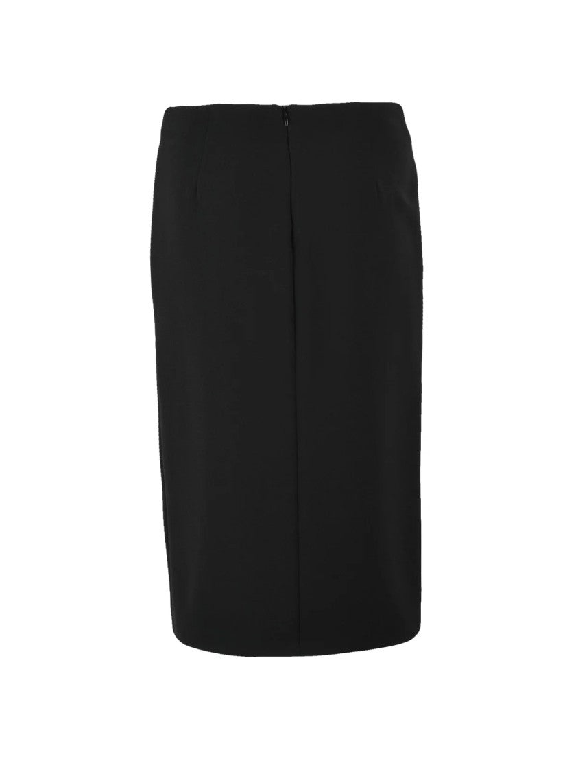 Simona Corsellini Black Midi Polyester Elastane Skirt