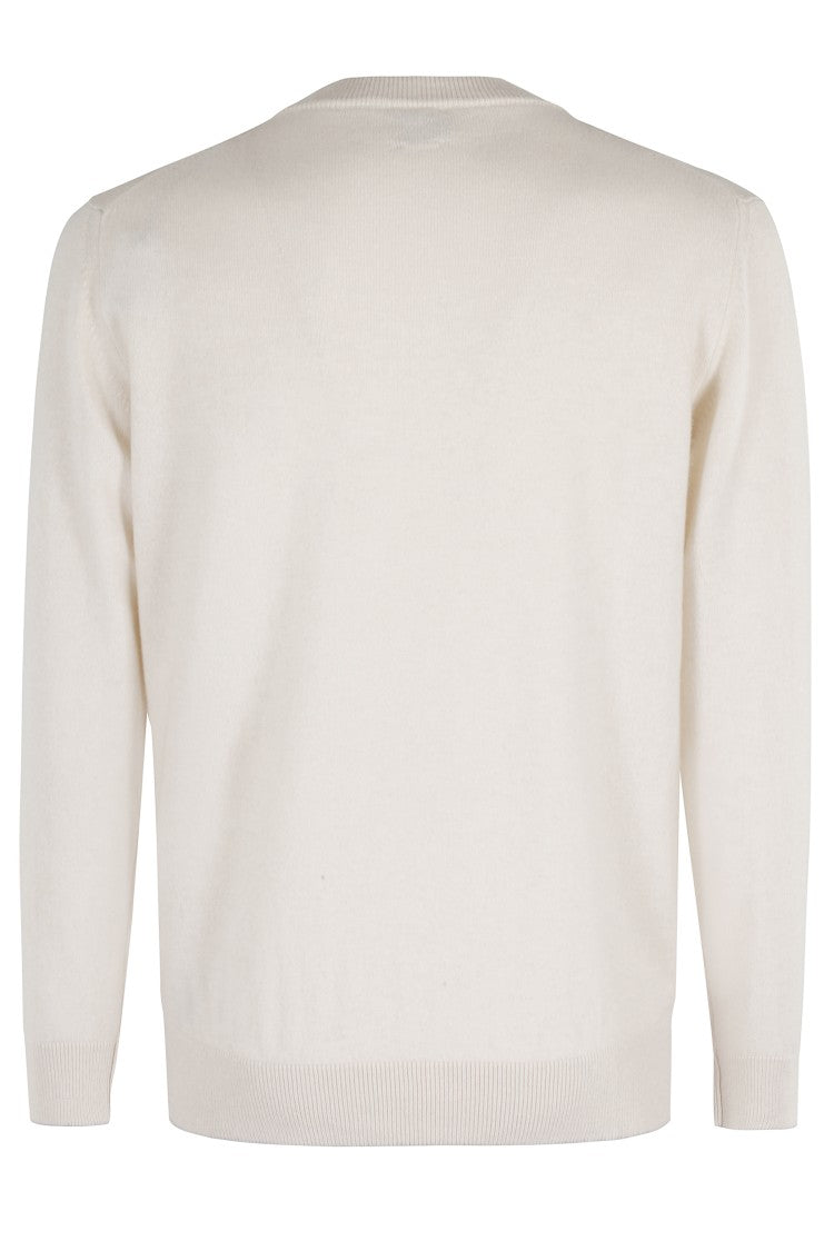 Eleventy Regular Fit Beige Cashmere Crewneck Sweater