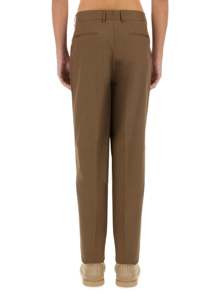 Zegna Tailored Straight Leg Pants With Classic Waistband