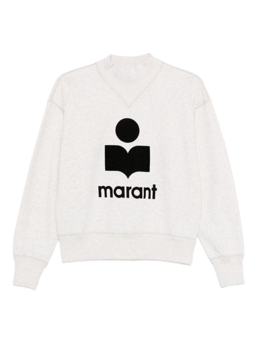 Isabel Marant Étoile White Relaxed Fit Graphic Logo Sweater