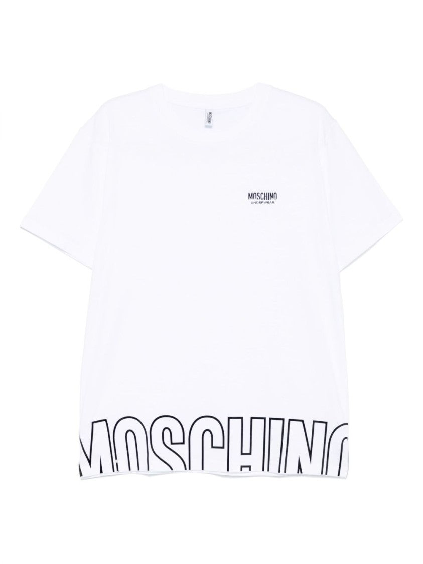 Moschino White Graphic Bold Logo Crew Neck T-Shirt