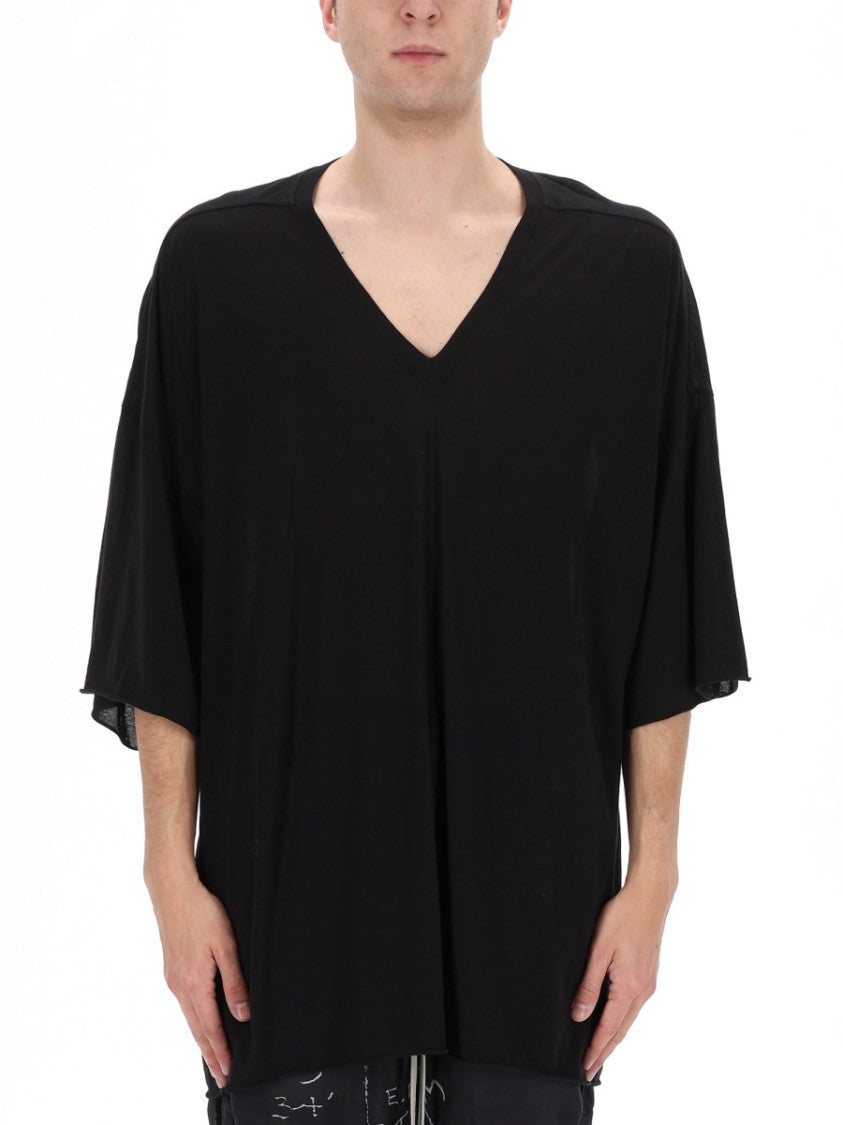 Rick Owens Tommy Black V-Neck T-Shirt