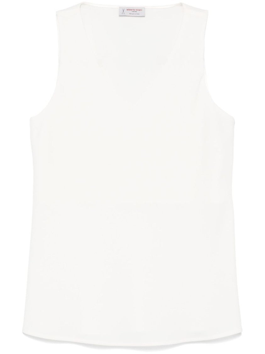 Alberto Biani Sleeveless V-Neck Top With Relaxed Fit