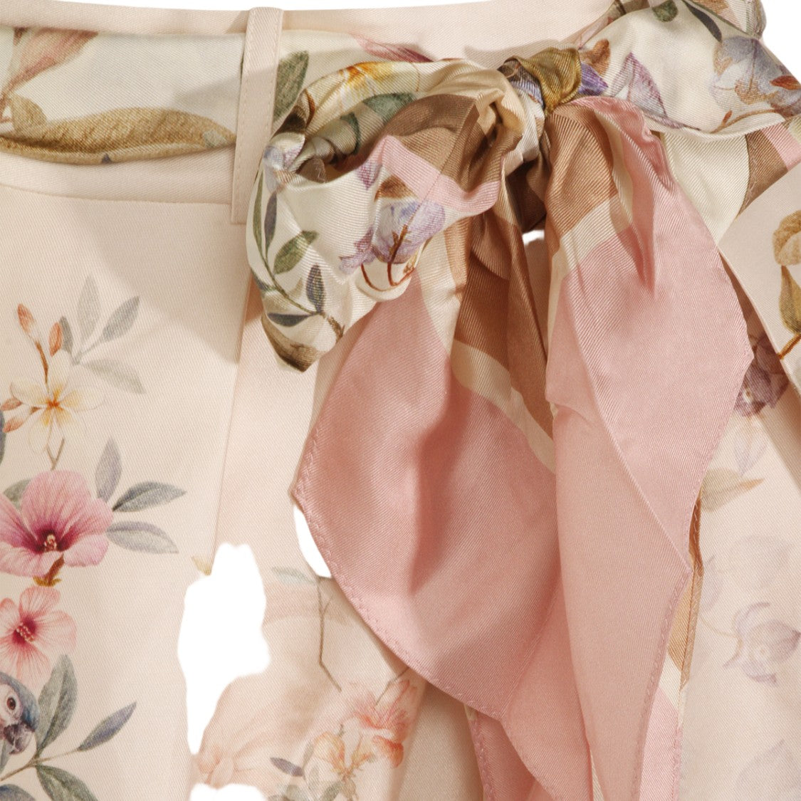 Zimmermann High-Waisted Floral Print Shorts With Bow Belt