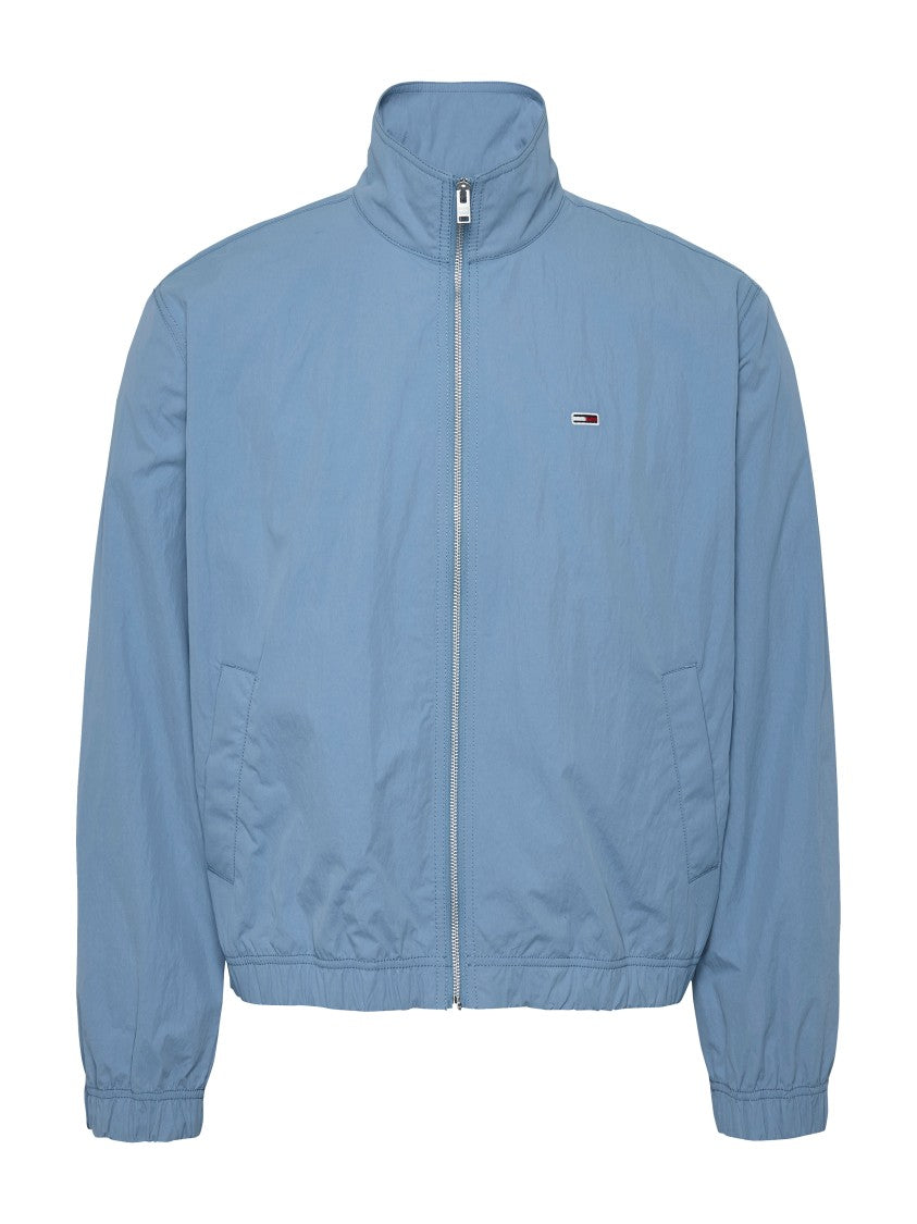 Tommy Jeans Lightweight Blue Jacket With Stand-Up Collar
