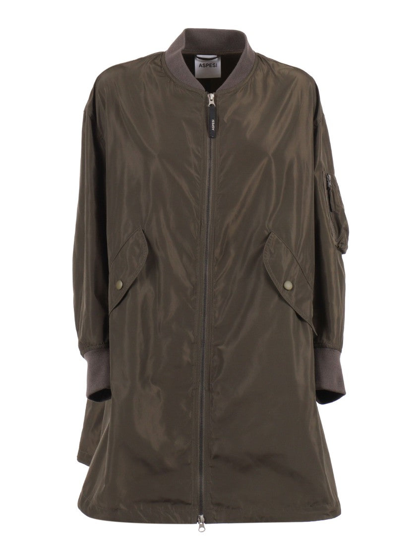 Aspesi Boxy Green Ribbed Jacket