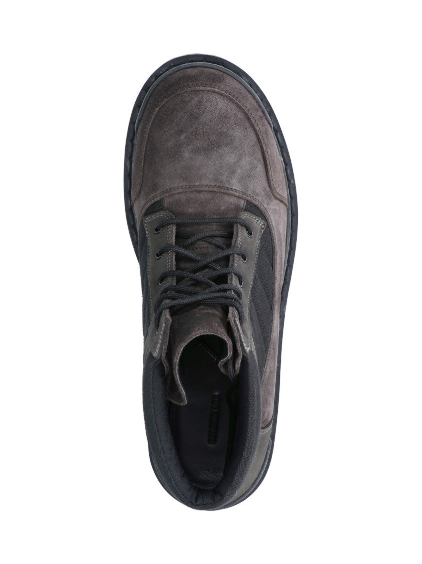 Balenciaga Brown Combat Strike Nubuck Leather Combat Boots