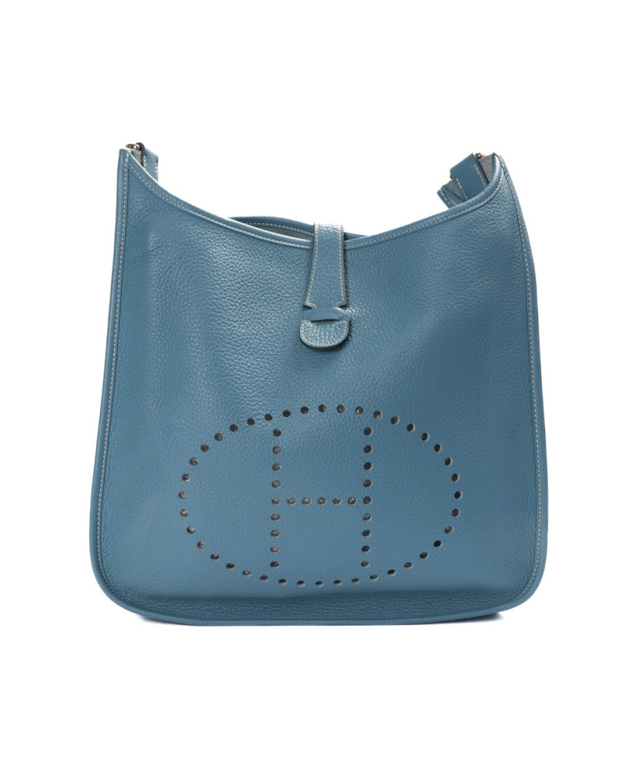 Hermès Blue Jean Togo Sac Evelyne 33 Shoulder Bag