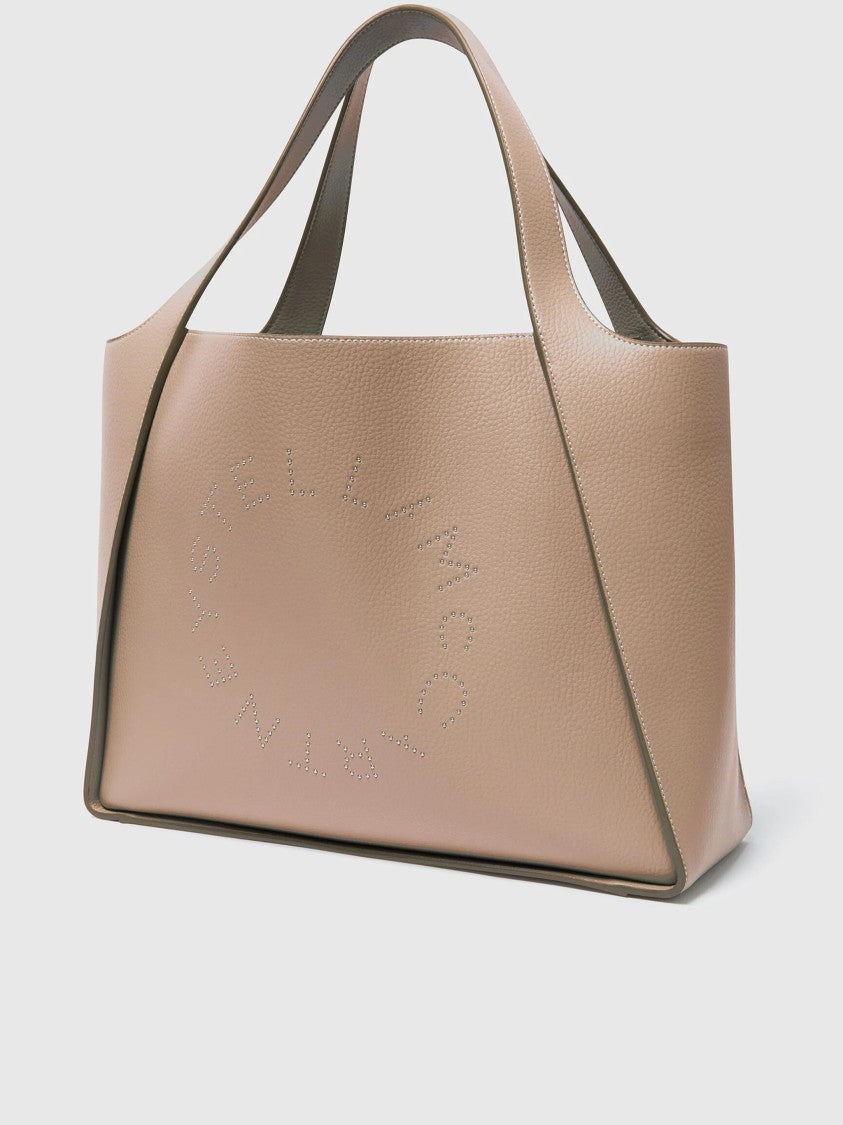 Stella Mccartney Neutral Tote Bag Grainy Embossed Totes