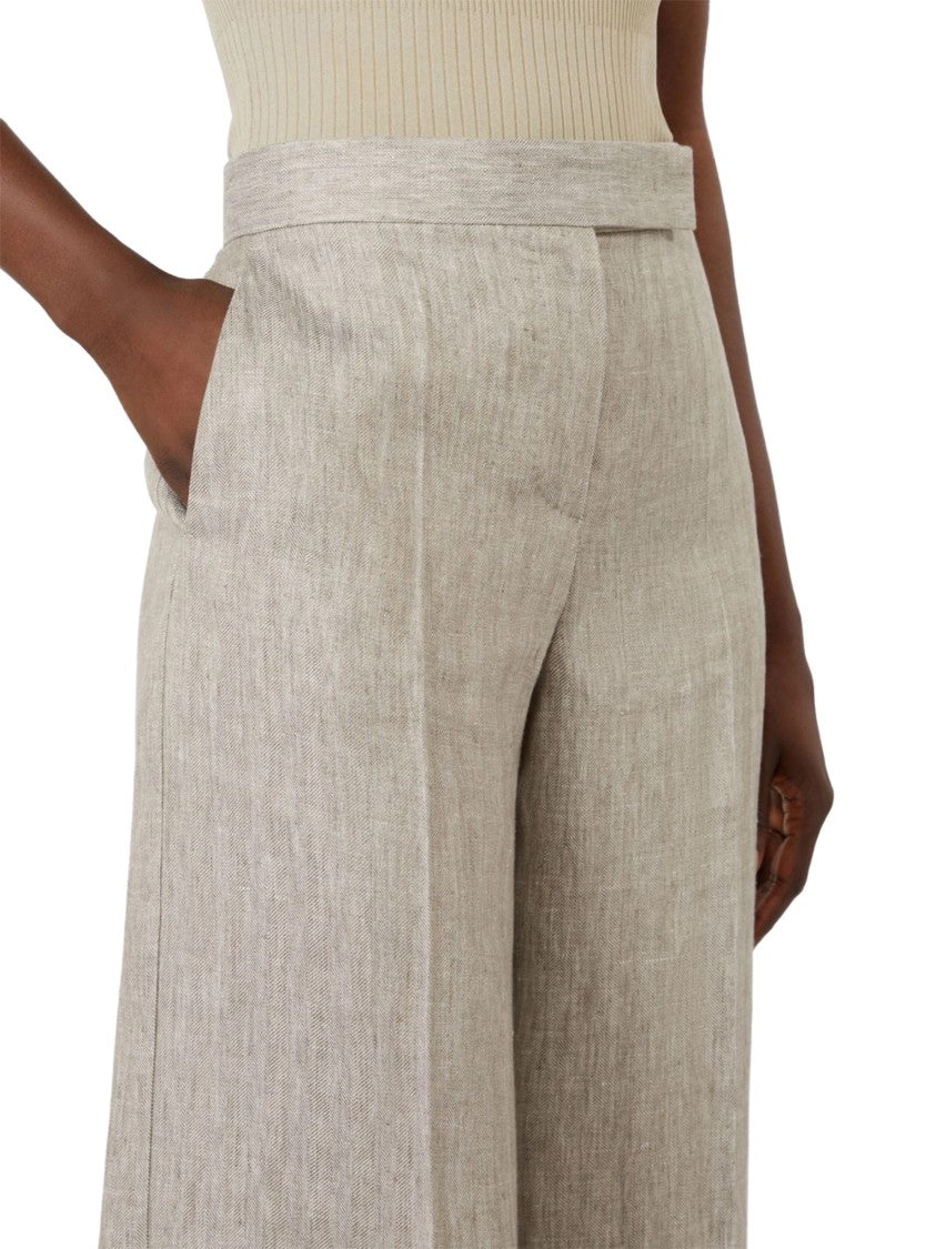 Max Mara Wide-Leg Linen Trousers With High Waist