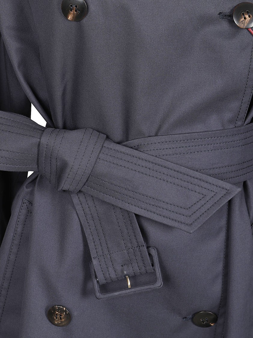 Max Mara Structured Double-Breasted Coat With Wide Collar And Belted Waist