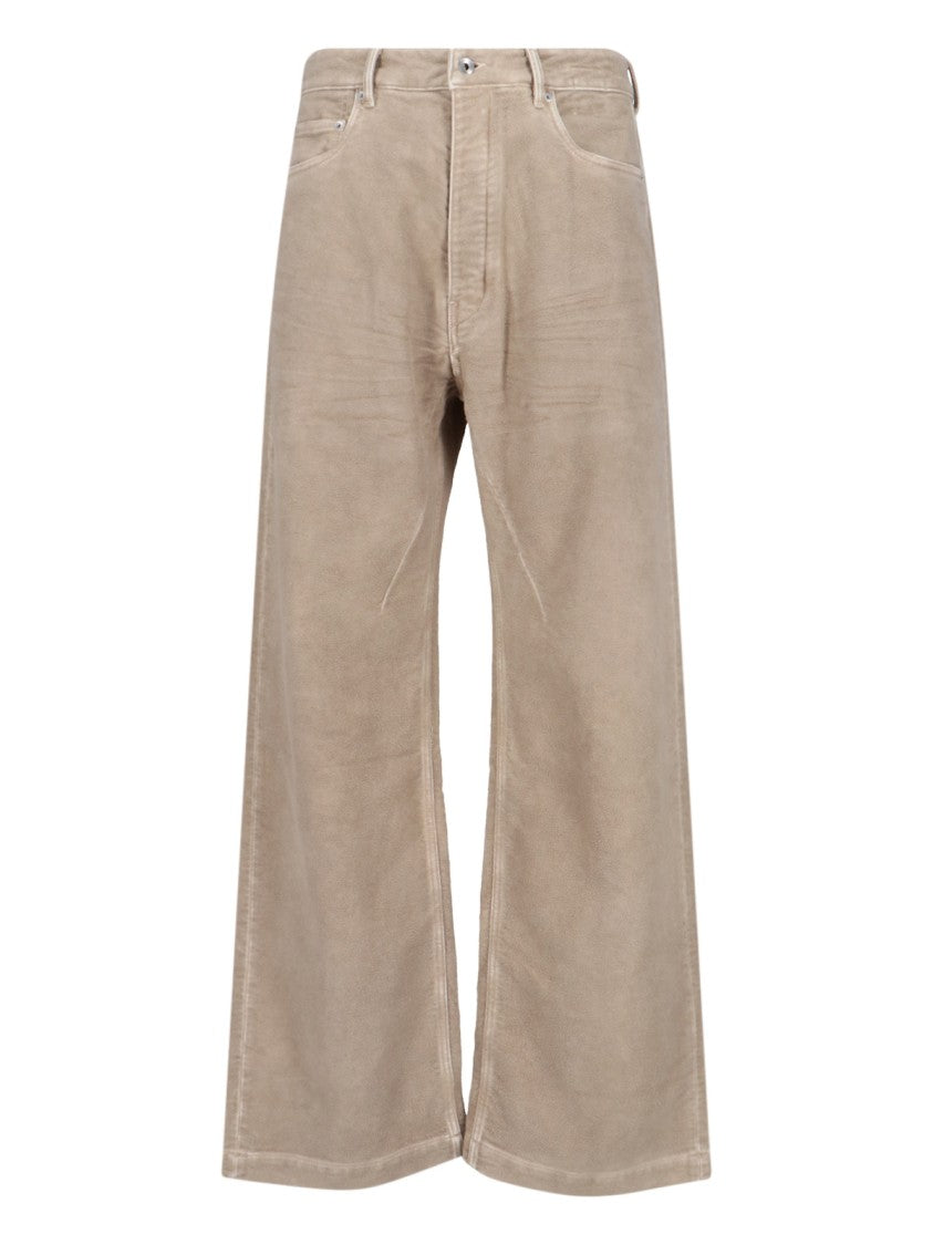 Drkshdw By Rick Owens Straight-Leg Beige Jeans With Minimalist Design