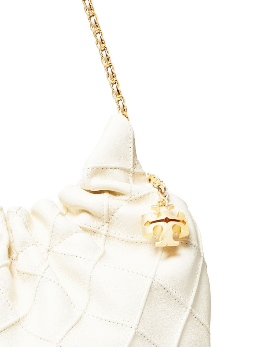 Tory Burch Quilted White Lamb Leather Bag