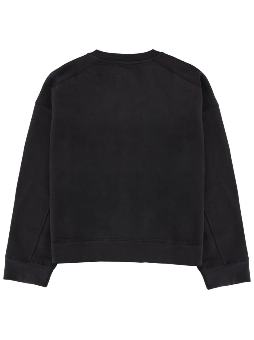 Ganni Raspberry Graphic Cropped Crew Neck Sweatshirt