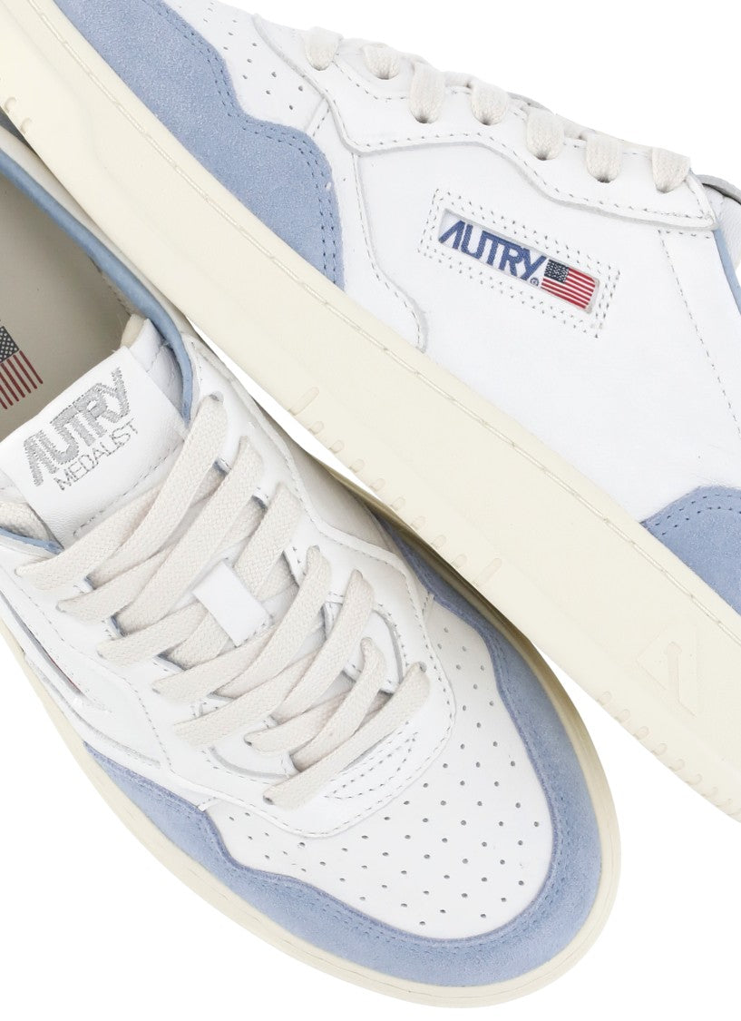 Autry White Leather/Fabric Medalist Sneakers