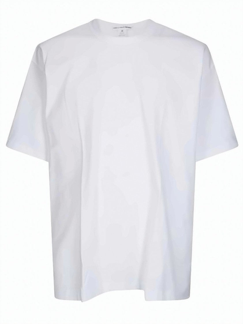 Comme Des Garçons White Cotton T-Shirt With Subtle Back Detailing