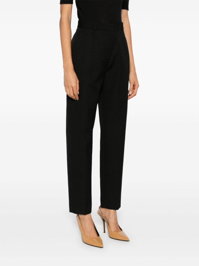 Lanvin Tapered Black Trousers In Virgin Wool