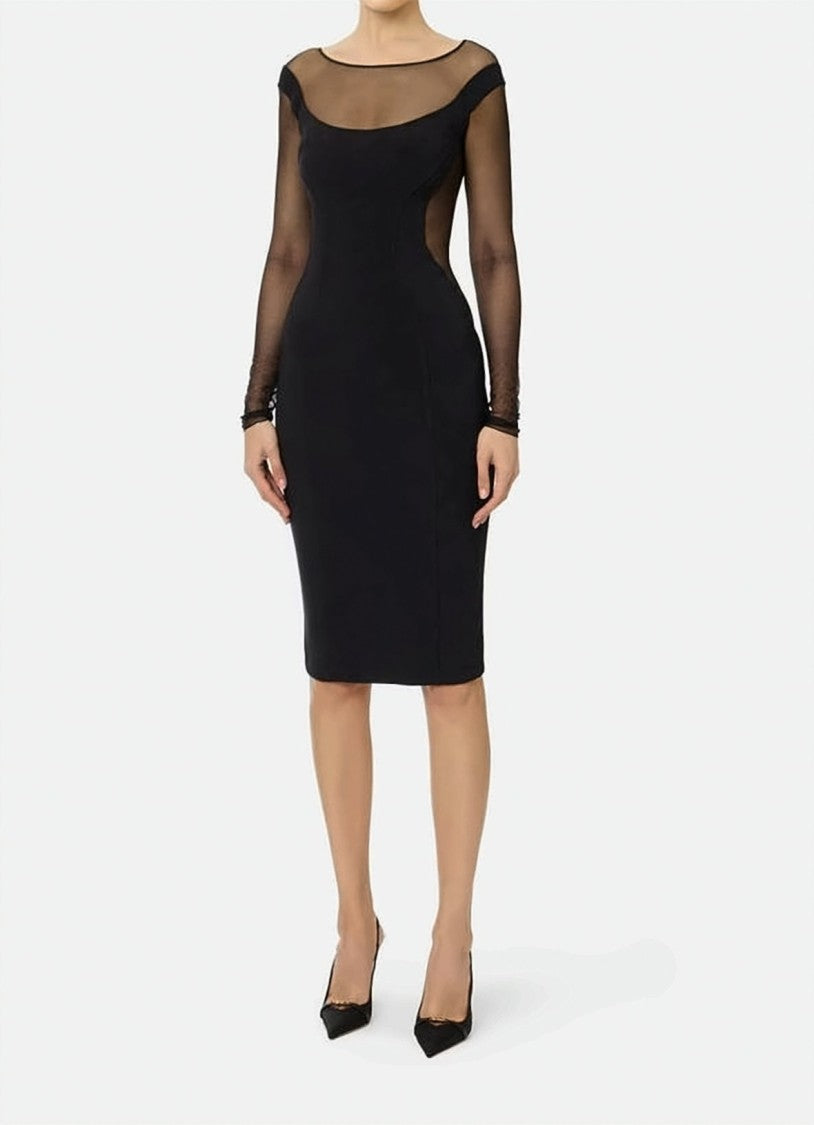 Elisabetta Franchi Lightweight Crepe Cut Out Midi Dress