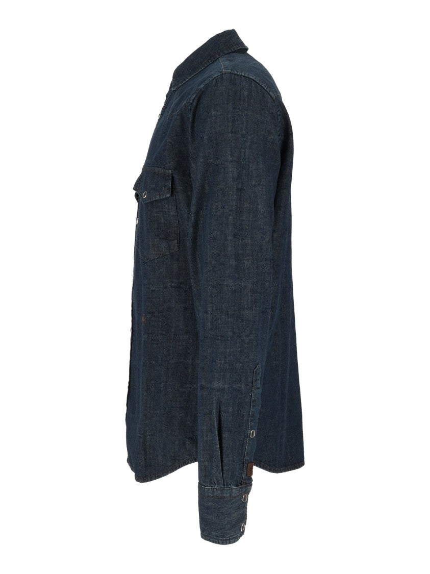 Jacob Cohen Indigo Denim Camicia Western Long-Sleeve Shirt