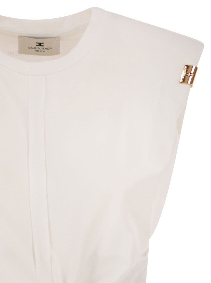 Elisabetta Franchi Jersey T-Shirt With Knot
