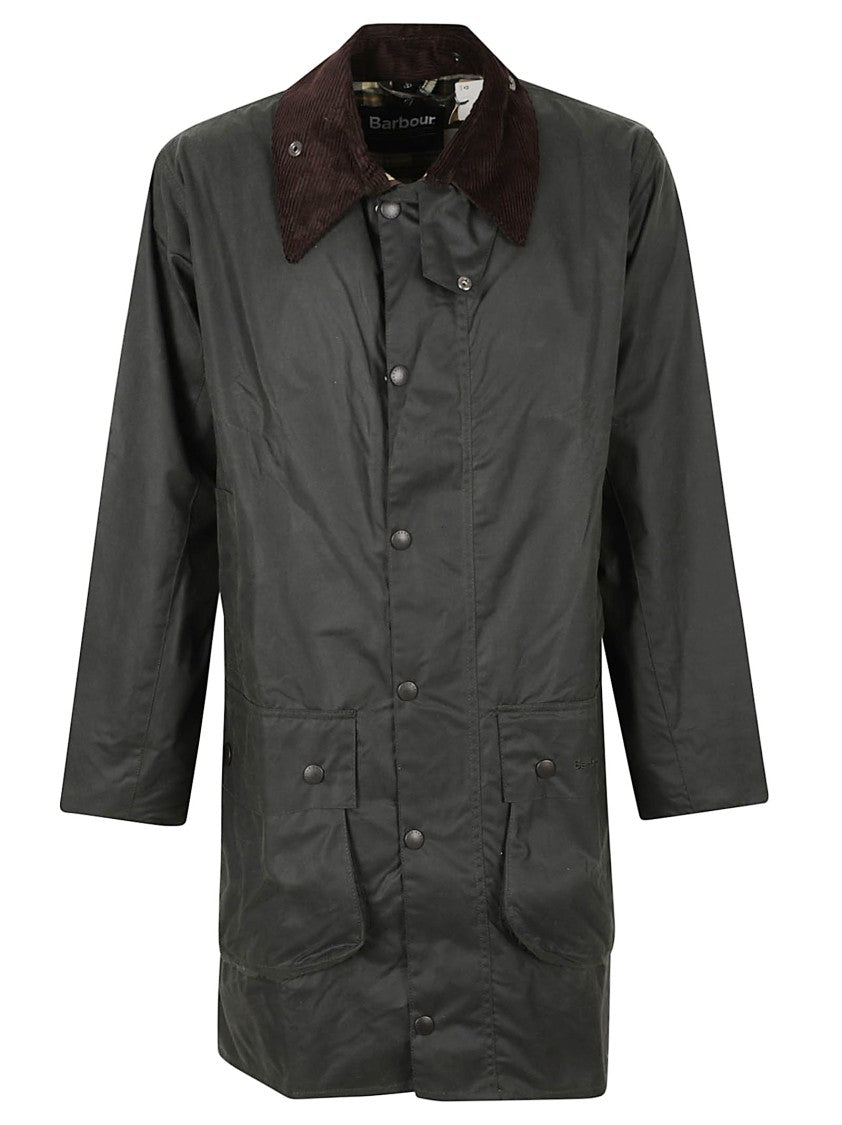 Barbour Matte-Finish Waxed Cotton Coat With Corduroy Collar