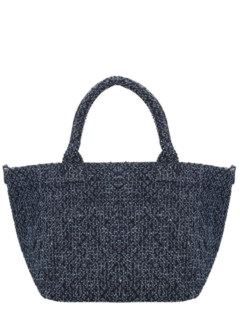 Ganni Black Speckled Teddy Bear Cotton Tote Bag