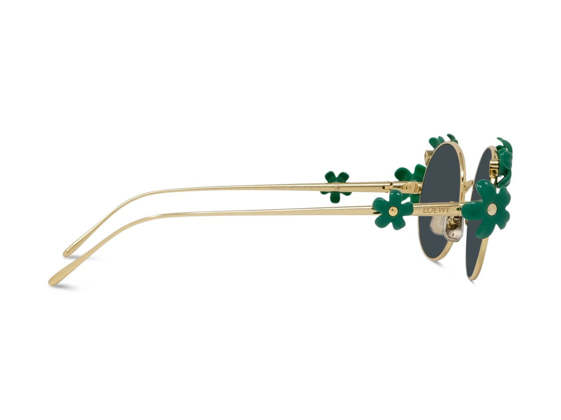 Loewe Gold Lw40173u Floral Round Metal Sunglasses