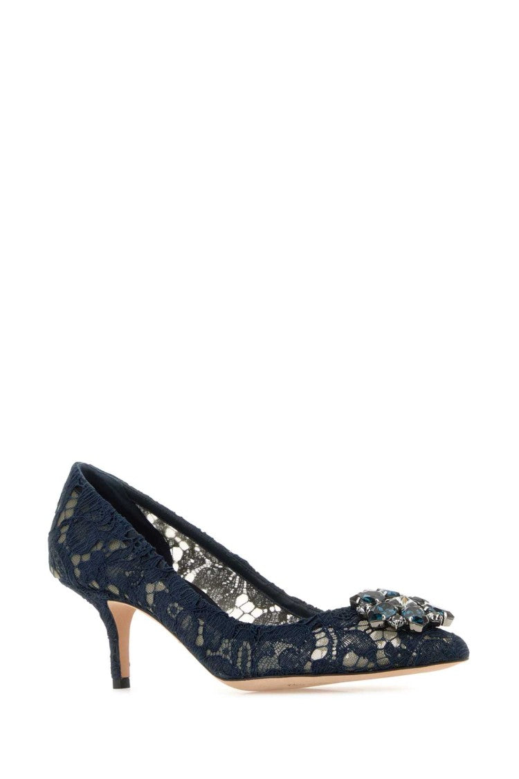 Dolce & Gabbana Midnight Blue Lace Pumps