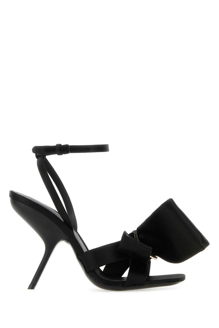 Salvatore Ferragamo Black Satin Sandals