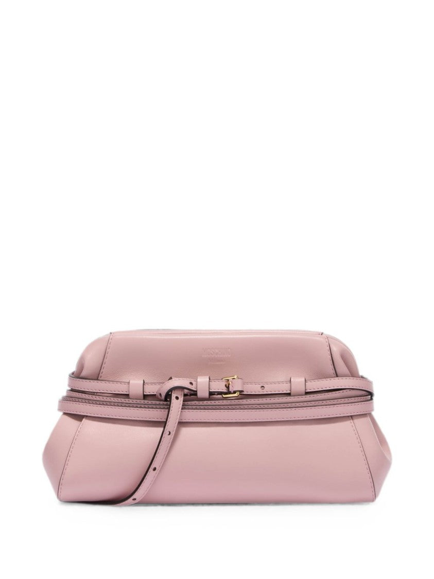 Moschino Pink Silk-Blend Smooth Adjustable Handbag