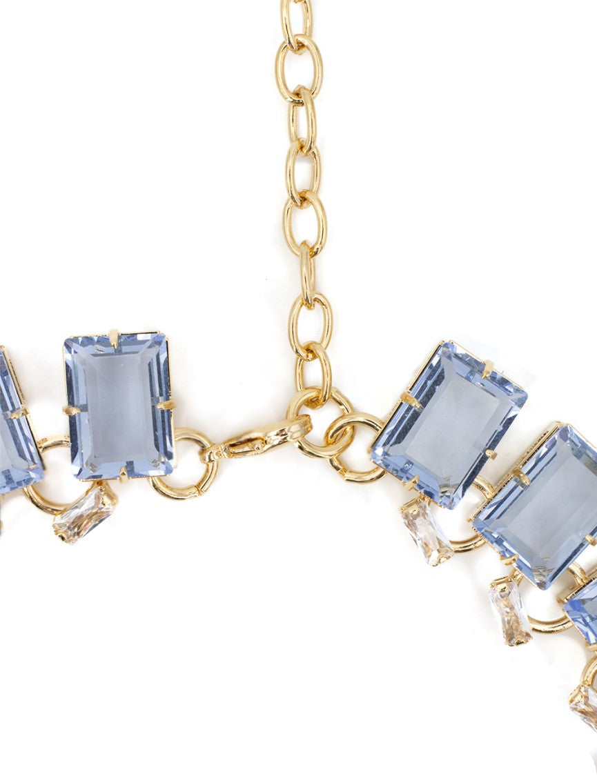 Ermanno Scervino Light Sapphire Rectangular Stone Necklace