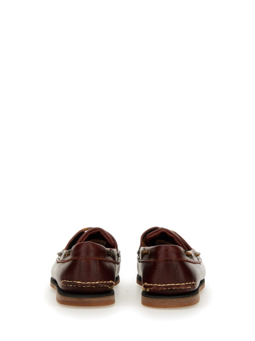 Timberland Rich Brown Polished Moc Stitching Boat Shoes