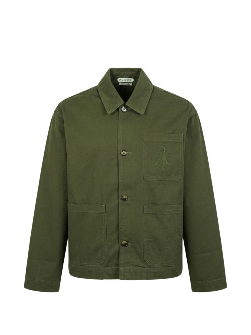J. W. Anderson Black Boxy Cropped Classic Collar Jacket