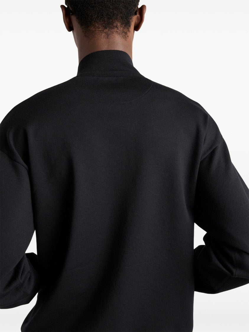 Prada Black Cardigan Overfit Virgin Wool Cardigan