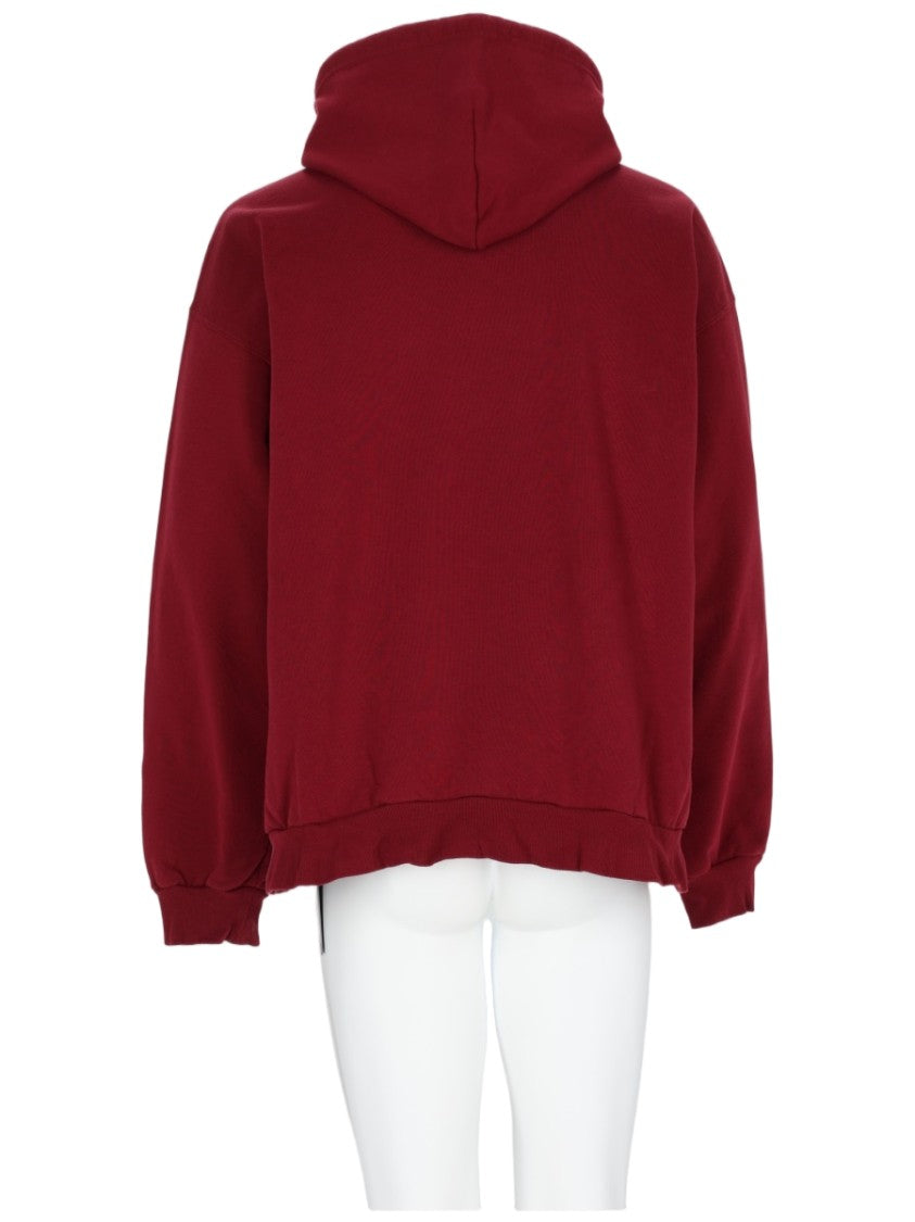 Balenciaga Deep Red Logo Cotton Hoodie