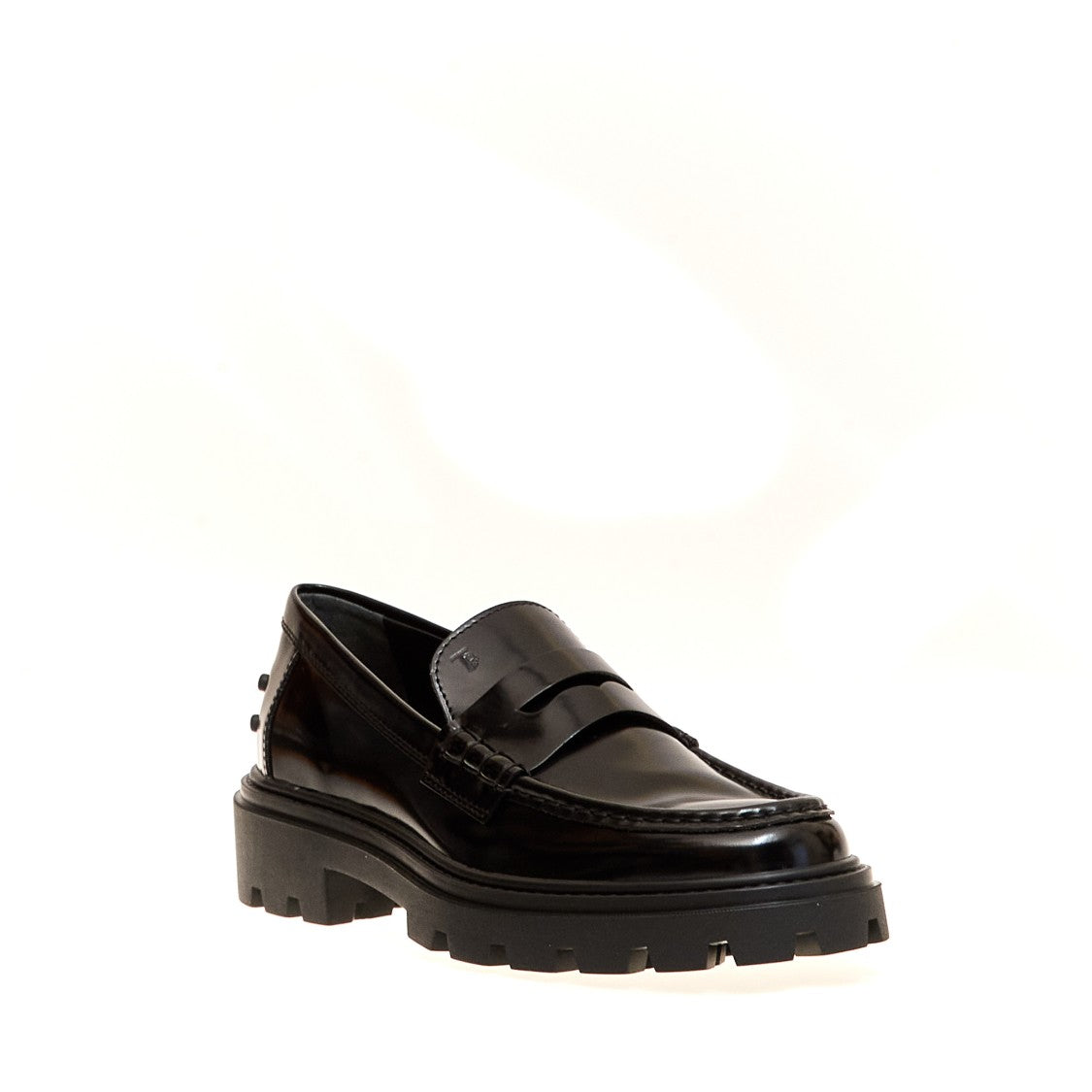 Tod's Black Brushed Tank Moccasin