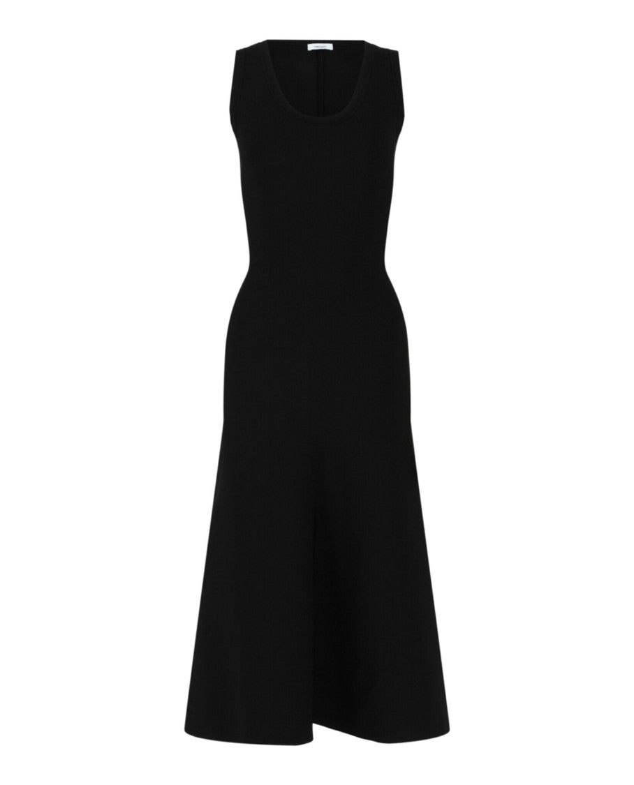 Ferragamo Fitted Sleeveless Midi Dress With Flared Skirt
