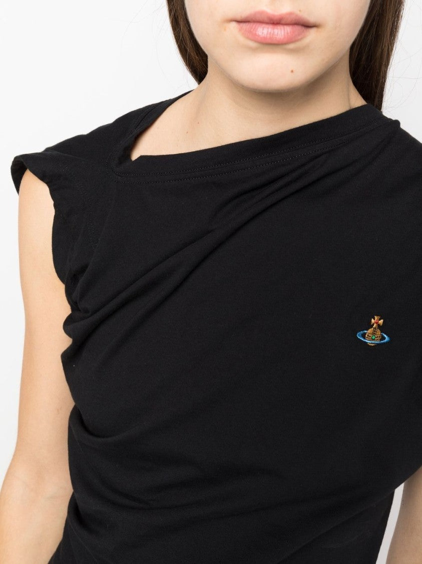 Vivienne Westwood Asymmetric Draped Black Top
