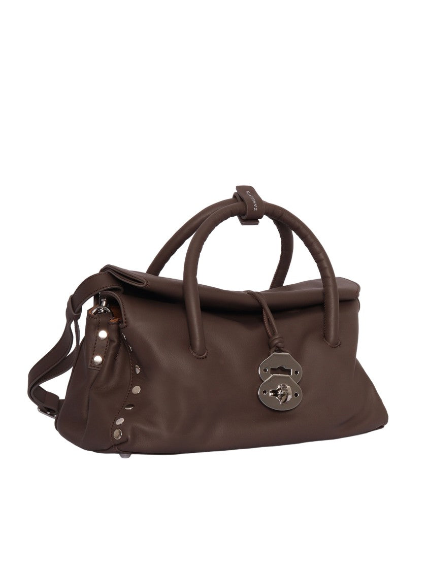 Zanellato Srl Brown Gianduiotto Saeta Smooth Leather Shoulder Bag