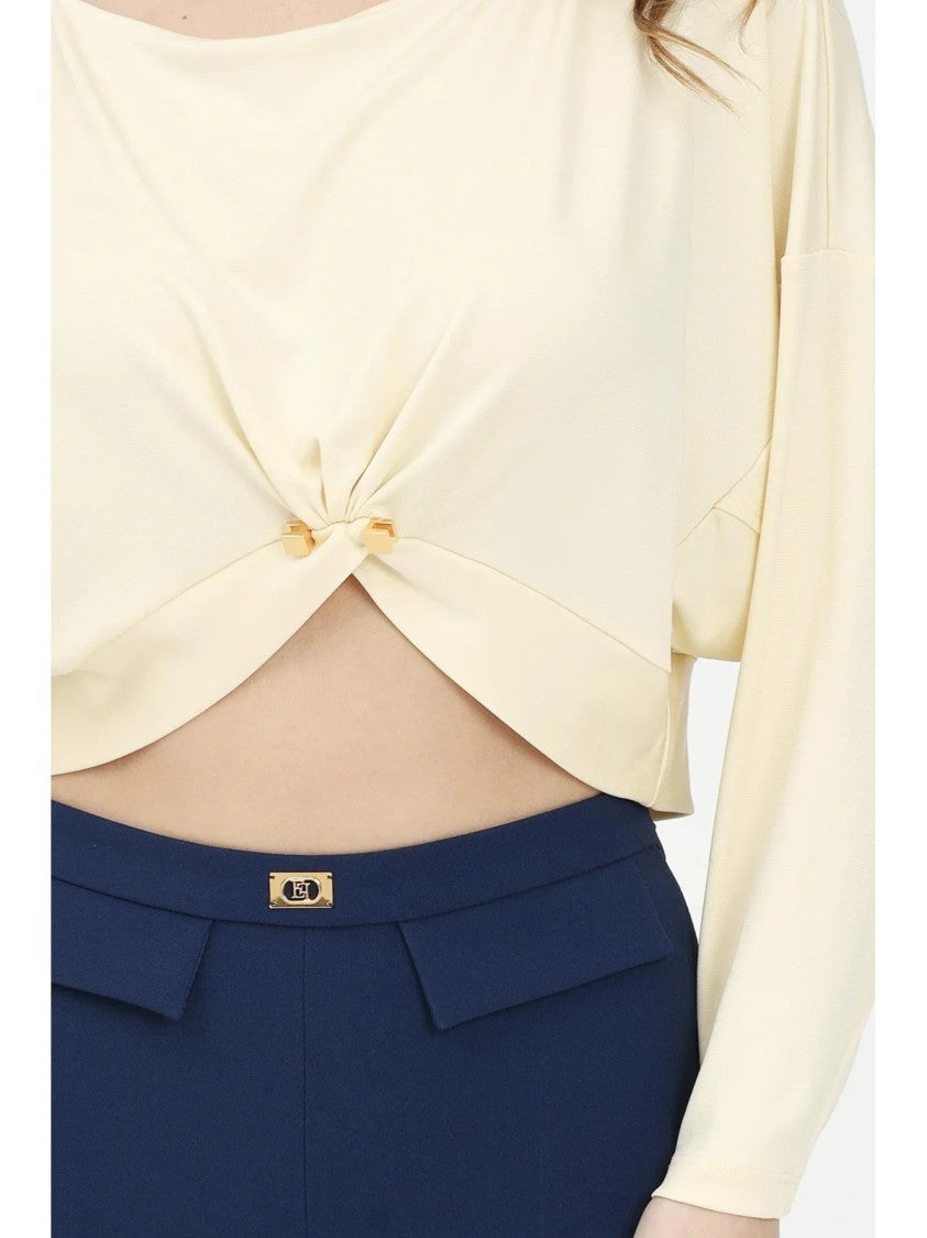 Elisabetta Franchi Yellow Stretch Viscose Women Blouse