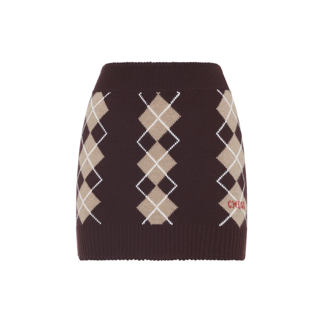 Chloé Burgundy Wool And Cashmere Mini Skirt