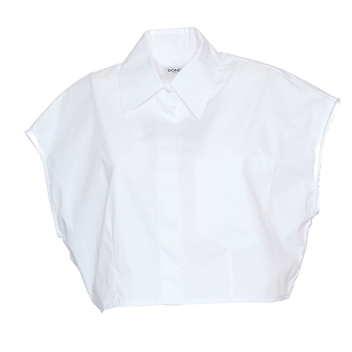 Dondup Cropped White Shirt With Lace Detailing